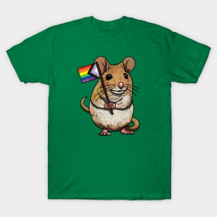 Mouse with Progress Pride Flag T-Shirt